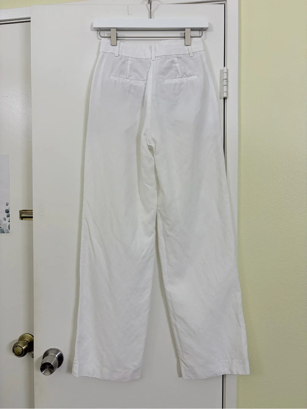Aritzia The Effortless Pant White Linen Lyocell Pleated Wide Leg Pants Size 0